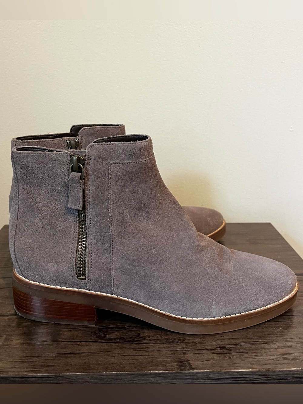 Cole Haan Rene Gray Suede Ankle Bootie Boots Women’s Size 9B
